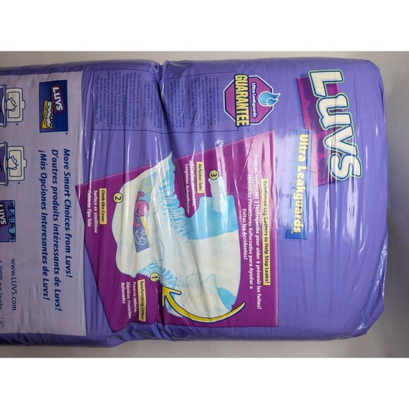 Luvs Vintage 2002 Size 1 Barney Diapers Ultra Leakguards SEALED New 56 Vtg Rare - Picture 7 of 16